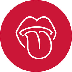 Tongue Sticking Out Mouth Outline Icon