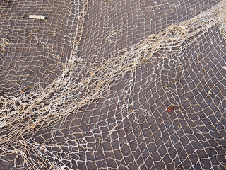 Fischernetz auf Boden