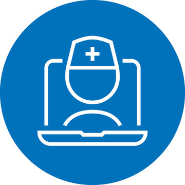 recommend clip art: Online Doctor Visit Outline Icon