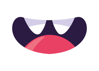 comic mouth with two teeth