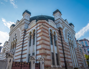 The Sofia Synagogue, Moorish style, the largest synagogue in Southeastern Europe, one of two...