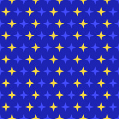 Seamless blue background with stars