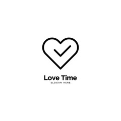 Love Time Logo Outline Monoline
