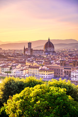 Fototapeta na wymiar The sunset over Florence, capital of Italy’s Tuscany region.