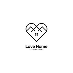 Love Home Logo Outline Monoline