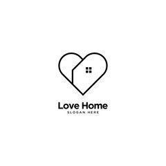 Love Home Logo Outline Monoline