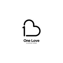 One Love Logo Outline Monoline