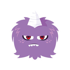 funny monster with horn comic character
