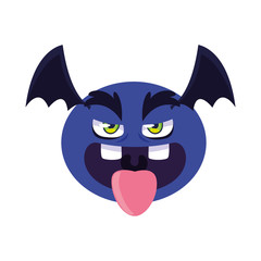 funny monster flying with wings character