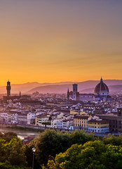 Fototapeta premium The sunset over Florence, capital of Italy’s Tuscany region.