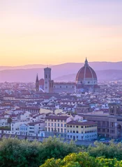 Deurstickers The sunset over Florence, capital of Italy’s Tuscany region. © Jbyard