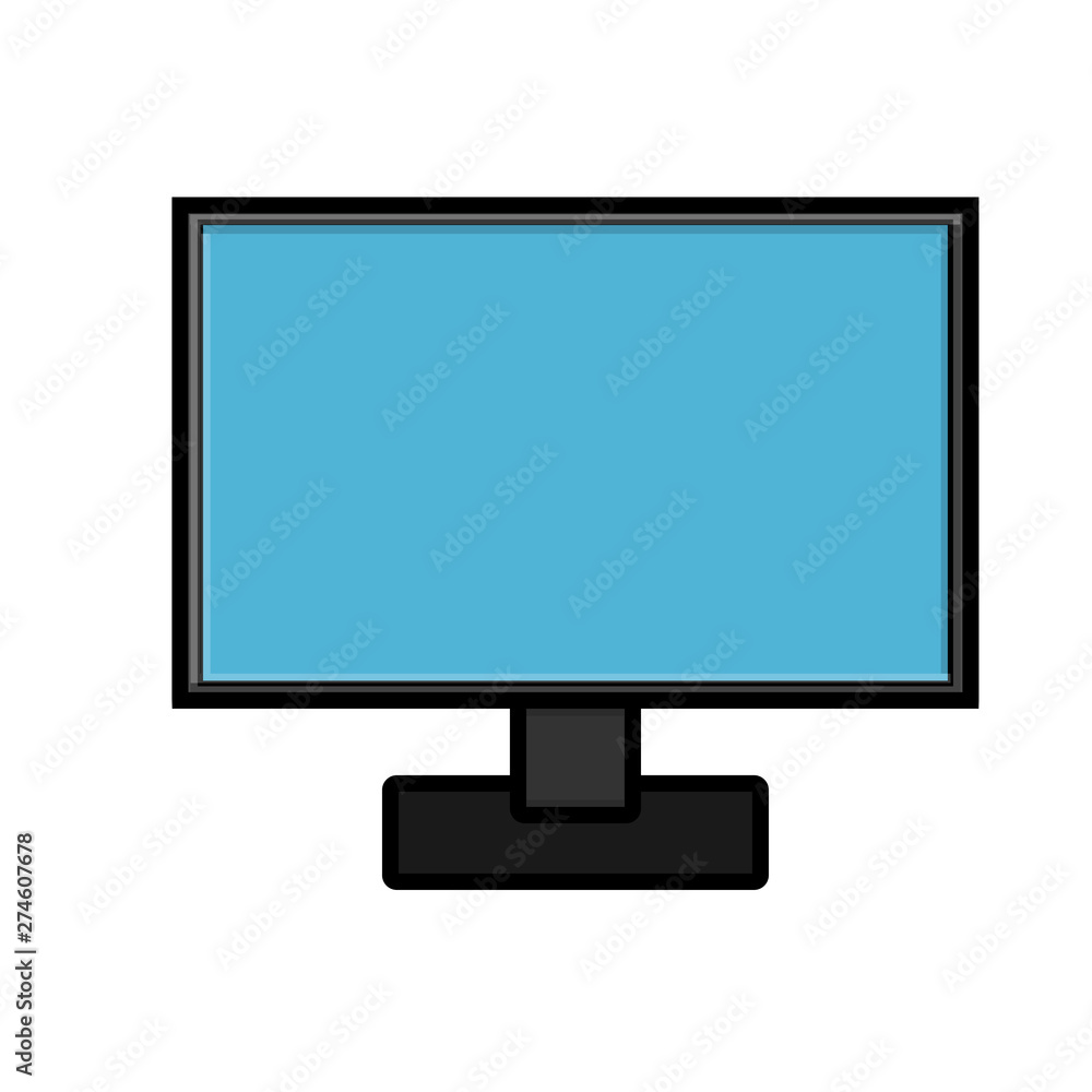 Poster vector illustration of modern digital digital smart rectangular computer monitor icon in monitor, la