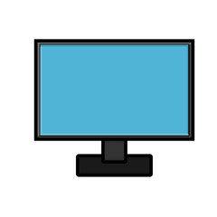 Vector illustration of modern digital digital smart rectangular computer monitor icon in monitor, laptop isolated on white background. Concept: computer digital technologies