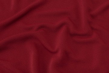 Sport Clothing Fabric Texture Background. Red Football Shirt, Can use for design.