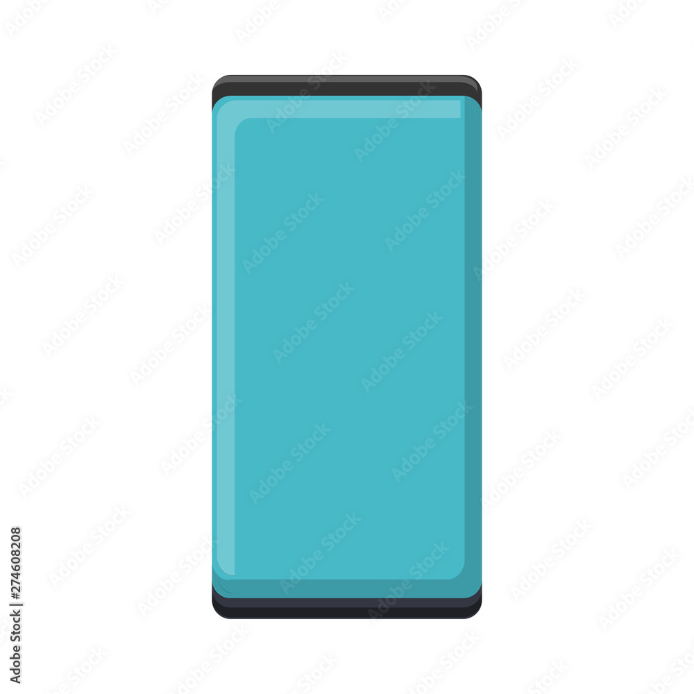 Poster vector illustration of flat icon of modern digital digital rectangular smartphone mobile phone with 