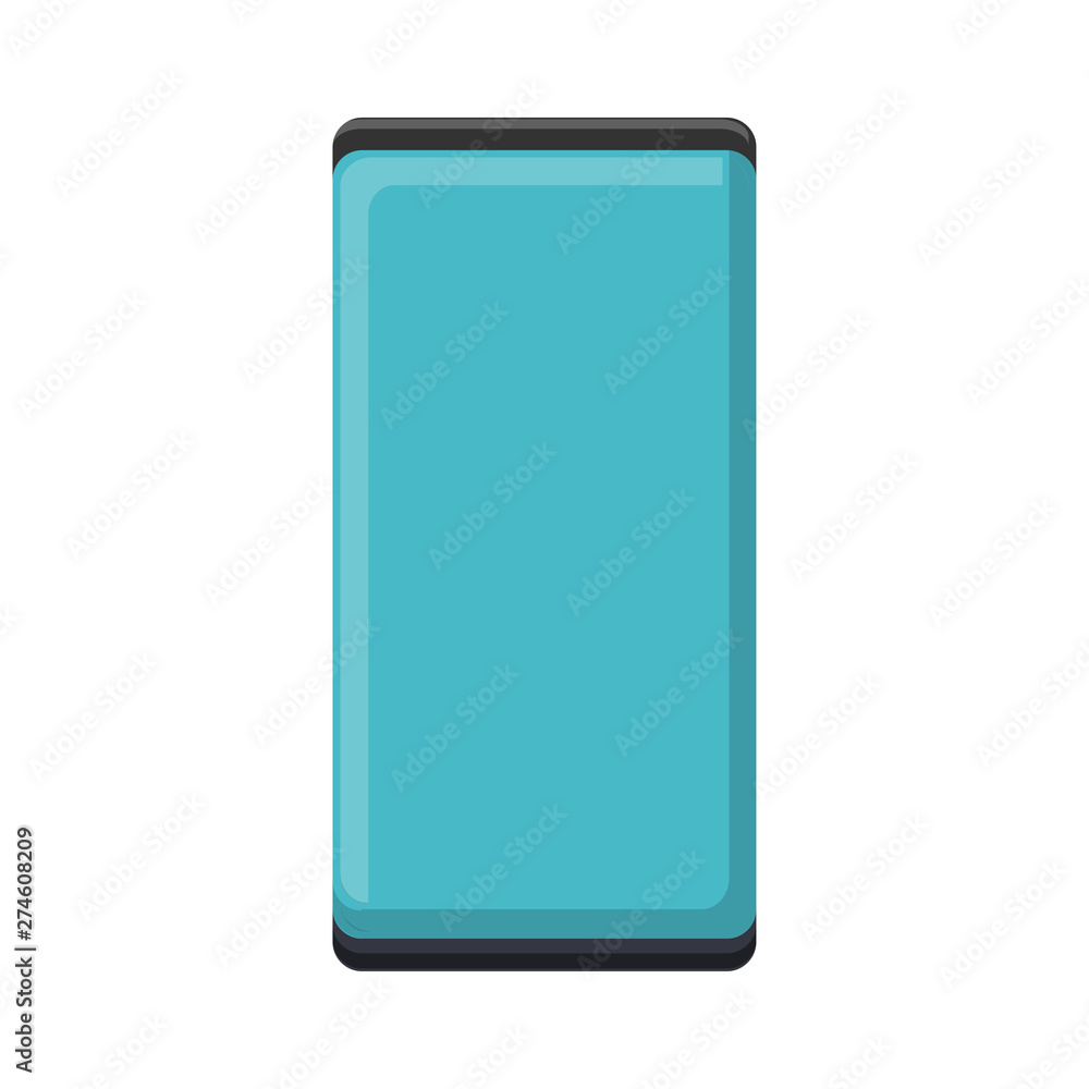 Poster vector illustration of flat icon of modern digital digital rectangular smartphone mobile phone with 