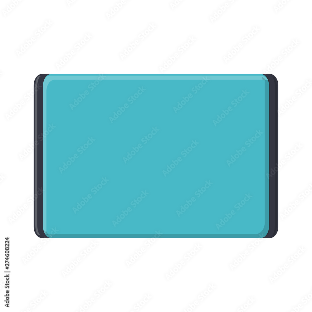 Poster vector illustration of flat icon of modern digital digital rectangular mobile tablet with isolated o