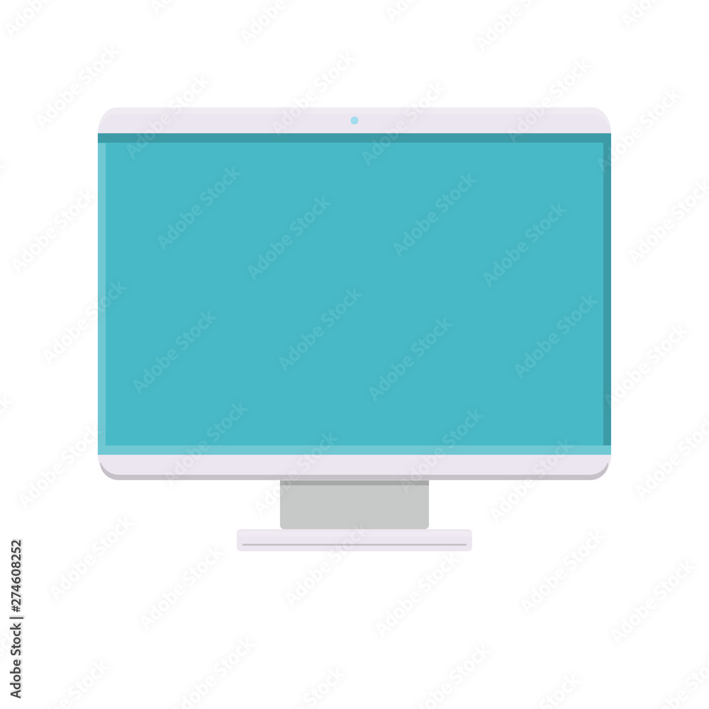 Poster vector illustration of a modern digital icon of a large digital smart rectangular computer in a moni