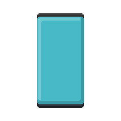 Vector illustration of flat icon of modern digital digital rectangular smartphone mobile phone with isolated on white background. Concept: computer digital technologies