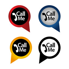 Call me icon stock-vector. Colorful set icon