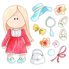 Watercolor doll.