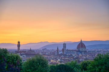 The sunset over Florence, capital of Italy’s Tuscany region.