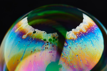 Rainbow color surface of liquid sphere
