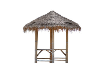 Bamboo gazebo, bamboo pavilion, canopy isolated on white background.