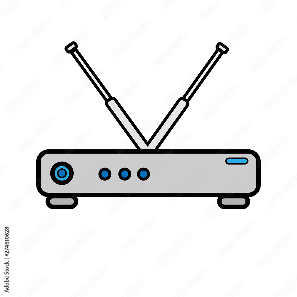 Aufkleber vector illustration white flat icon simple modern digital wi-fi router modem for wireless internet i