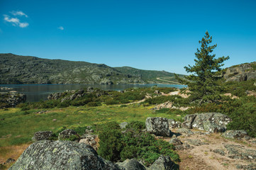 Hilly landscape with the Long Lake on highlands