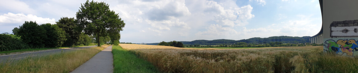 Fototapeta na wymiar Ruhrauen - Panorama - Mülheim an der Ruhr Mintard