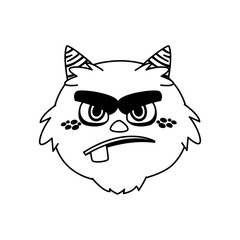 funny monster with horns comic character