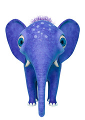baby elephant cartoon in a white background
