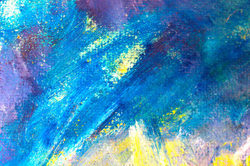 Fototapeta na wymiar abstract texture of blue oil paint strokes. background with space for text or image