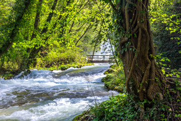 Obraz premium swift river and Marmore waterfalls in Umbria in Italy