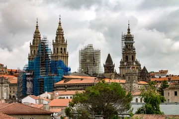 Deurstickers cathedral in compostela © Alvaro