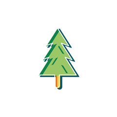 Isolated natural pine tree design