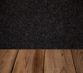 black background with wooden old table