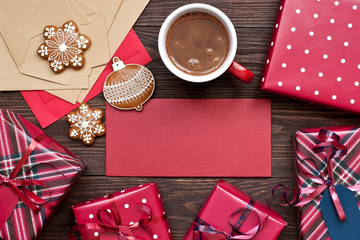 Christmas still life with bright symbols