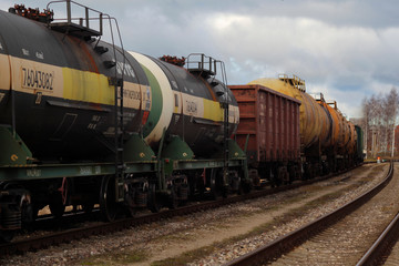 Fototapeta na wymiar Rail fuel tank transportation