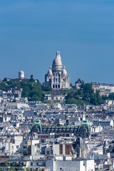 Obraz premium Paris, panorama of the city, with Montmartre and the Sacre-Choeur basilica in background