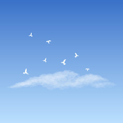 cloud and flying doves