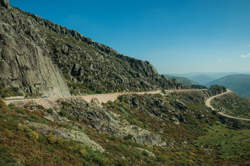 Curve road passing through rocky landscape