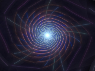 Blue Fractal Spiral Background Image, Illustration - Infinite repeating spiral pattern, vortex of geometry. Recursive symmetrical patterns compressed and twisted into a central focal point.
