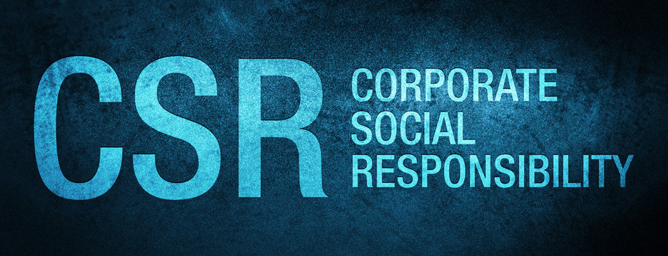 CSR Corporate Social Responsibility Special Blue Banner Background