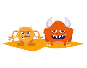funny monsters comic characters colorful