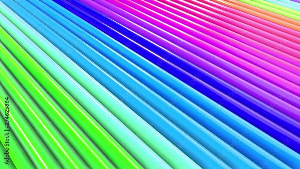 Poster rainbow colors abstract stripes, background in 4k with bright shiny paint. smooth seamless animation