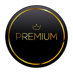 Isolated black premium label over a white background - Vector