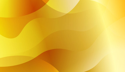 Abstract Background With Dynamic Wave Effect. Design For Cover Page, Poster, Banner Of Websites. Vector Illustration with Gold Color Gradient.