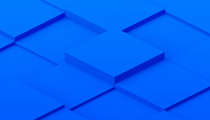 Abstract 3d render, modern background with cubes, geometric design